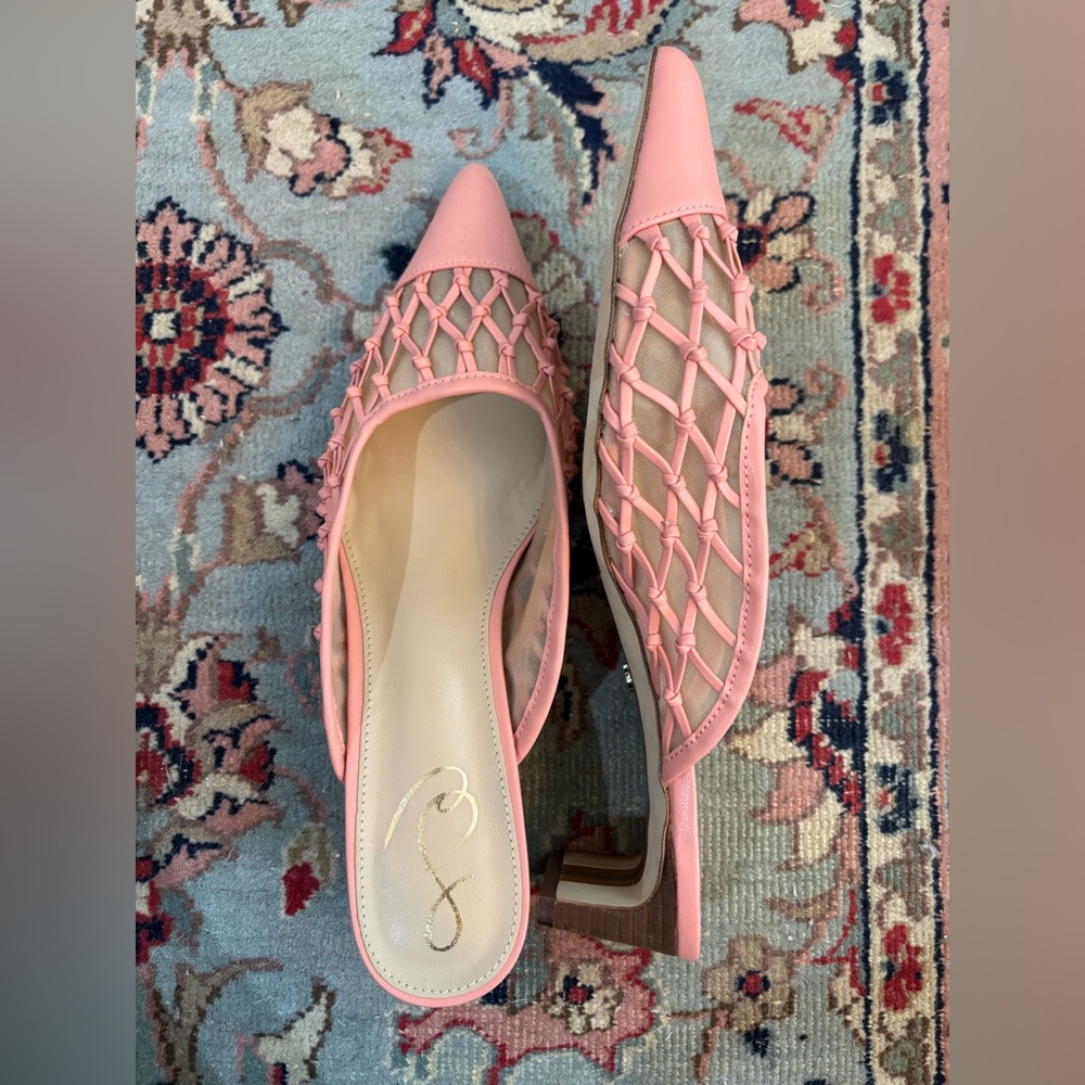 Never Worn! Sam Edelman - NWOT Blush Pink Snyder Mule Kitten Heels - Picture 6 of 9